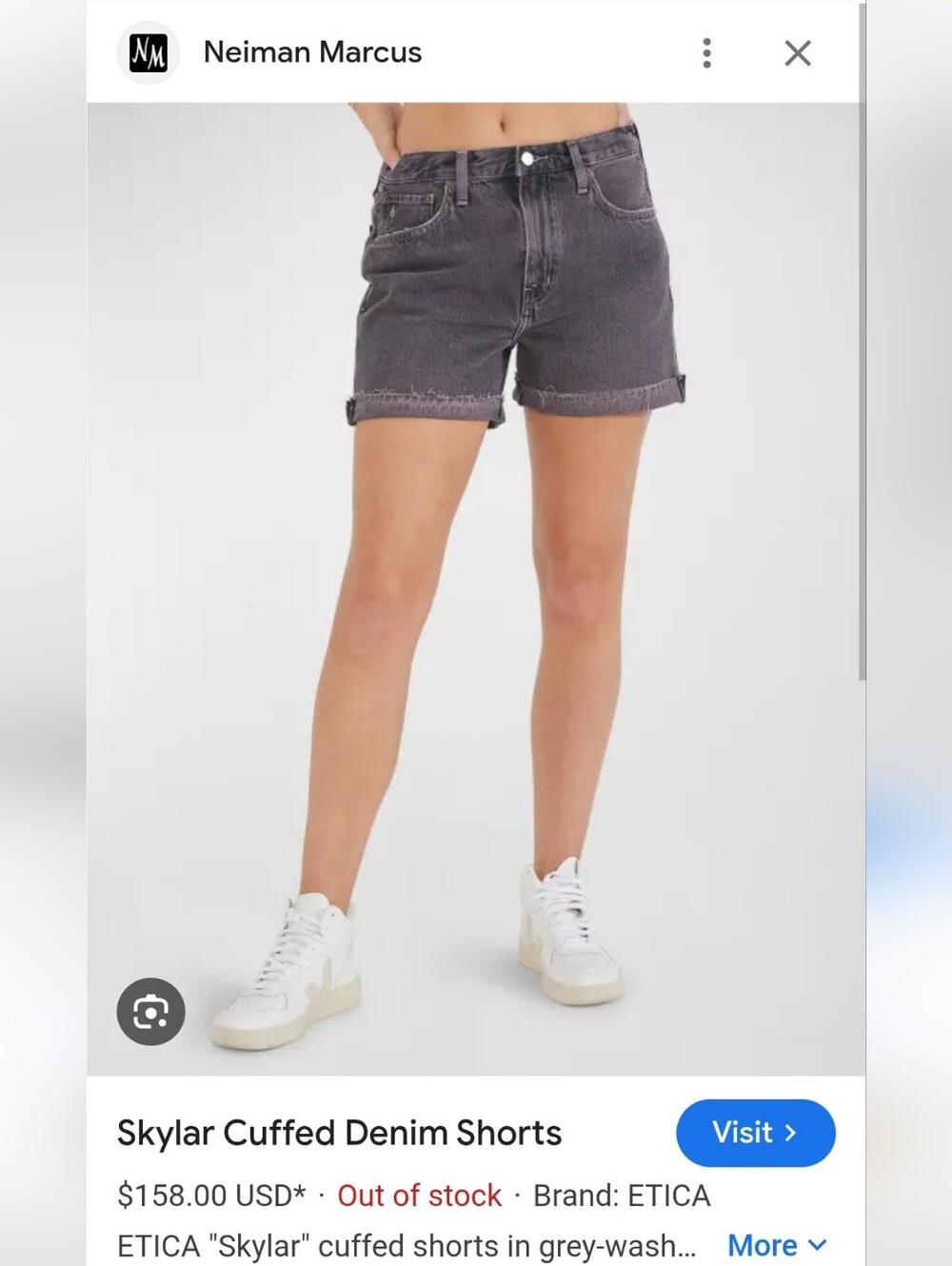 NWT ETICA Skylar Cuffed Short Earth wash Size 26